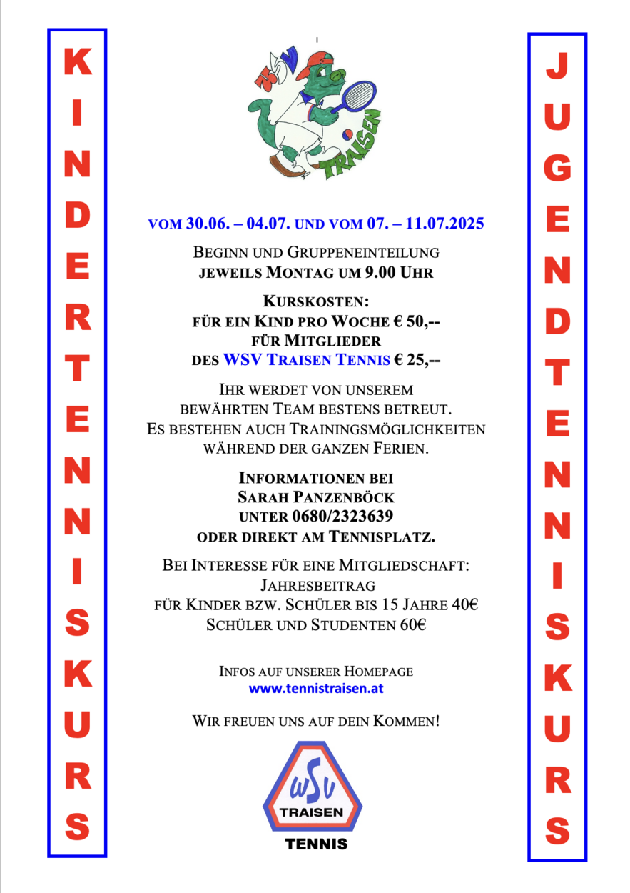 Kinder- und Jugendtenniskurs 2025